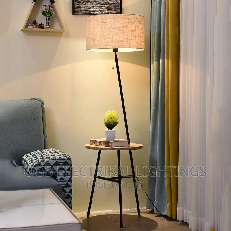 Fabric Decor Floor Lamp Light With Table