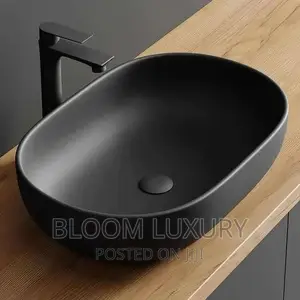 Matte Black Countertop Basin and Faucet
