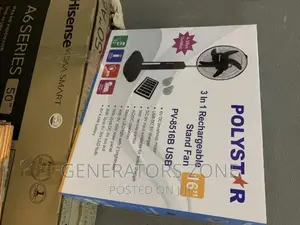 Brand New 16 Inch Pv-8516b USB Polystar Rechargeable Fan
