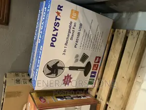 16"Polystar Standing Rechargeable Fan(Pv-8516b)USB+Led Light