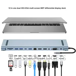 12 in 1 Usb-C Type-C to Usb Multifunctional Docking Station