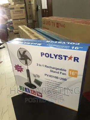 Brand New Polystar Rechargeable Standing Fan 16 Inches