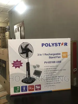 Rechargeable Standing Fan 16 Inches Polystar 3 in 1