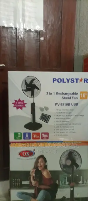 Polystar (Pv-8516b) Brand New 16'' Rechargeable Fan