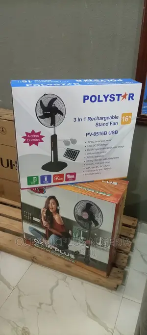 Polystar (Pv-8516b) Brand New 16""Rechargeable Fan