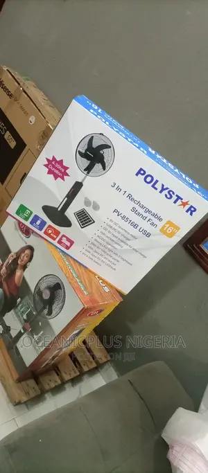 Polystar (Pv-8516b) Brand New 16inches Rechargeable Fan