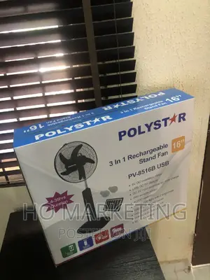 New in Polystar 16 Inches Rechargeable Fan 16 Inches