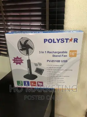 Cool Breeze Polystar Rechargeable Standing Fan 16 Inches