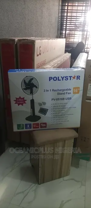 Remote Control Polystar 16inches Rechargeable Fan