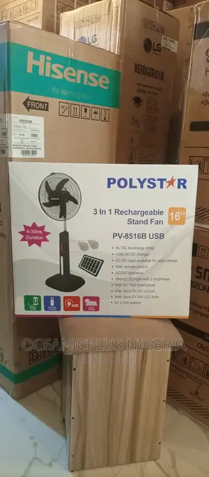 Polystar PV-8516B 3 in 1 Rechargeable Standing Fan