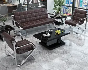New Modern Leather 5 Seaters Office Sofa Chair