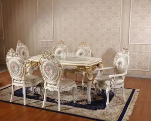Modern Luxury Royal Dining Table Set With 6 Chairs