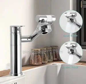 360 Swivel Rotation Bathroom Basin Sink Mixer Tap (Sliver)