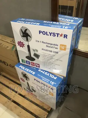 New Polystar 3 in 1 Rechargeable 16" Standing Fan