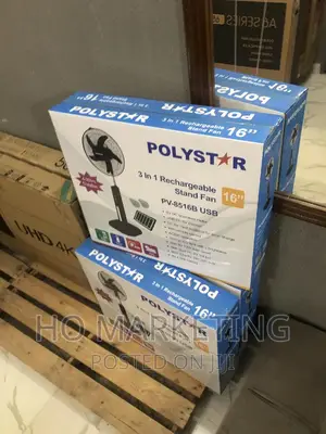 Polystar Rechargeable Fan 16 Inches -3 in 1
