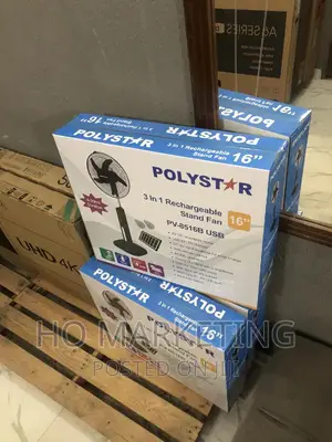 Polystar Rechargeable Fan 16" With Bulb and Solar Panel