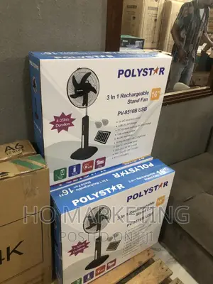 Brand New Polystar Rechargeable Standing Fan 16 Inch