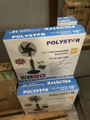 Polystar Rechargeable Fan 16 Inches (With Remote Solar)