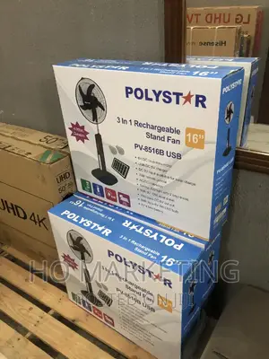 New Polystar 16 Inches Rechargeable Fan (3 in 1)