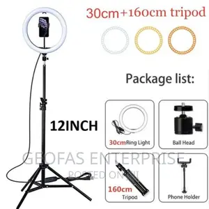 12" Selfie Ring Fill Led Light Projection Stand + FREE BAG