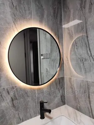 Black Frame Mirror With Back LED Lights