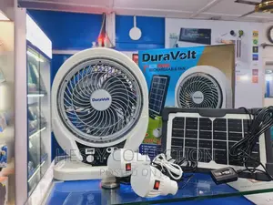 Rechargeable Duravolt 7 Inches Table Fan and Solar Bulbs