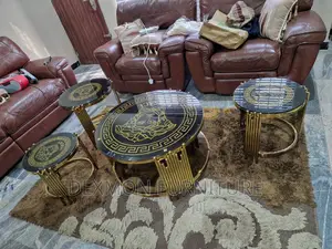 Set Of Versace Centre Table With 3 Side Stools