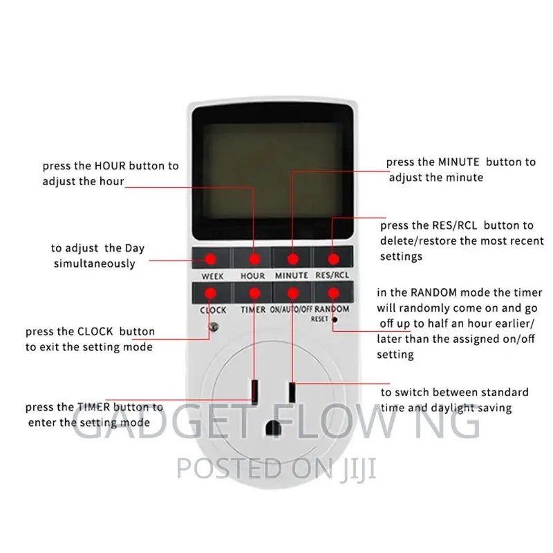 Digital Timer Socket | 15A Programable Timer