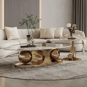 Luxury Italian Marble Center Table (Gold)Base