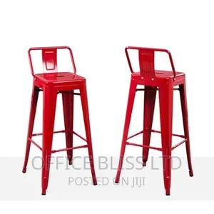 Industrial Metal High Bar Stool Set of 2