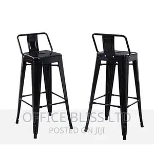 Industrial Metal High Bar Stool Set of 2