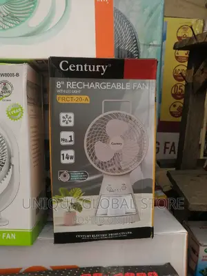 Generic Century 8" Inches Rechargeable Fan With Led Light
