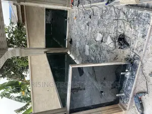 Framless Dark Gray Glass Handrail