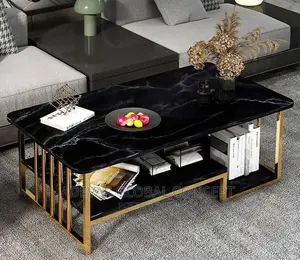 Modern Marble Design Top Nordic Table With Gold Metal Frame