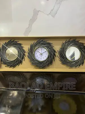 3 in 1 Luxury Design Wall Clock (Black)