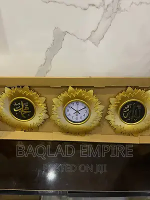 3 in 1 Luxury Design Wall Clock (Black and Gold)