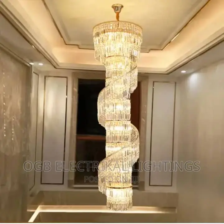 Long Luxury Crystal Chandelier