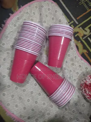 Disposable Plastic Cups - 50 PCS - Red