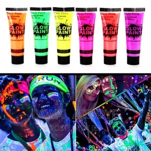 25ml/Tube, 24 Tubes/Box Luminiscent Face Body Art Paint UV G