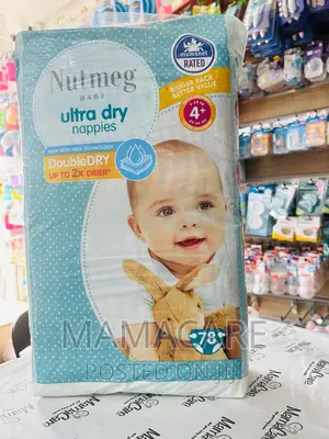 Nutmeg Ultra Dry Nappies Size 4+ 78 Nappies