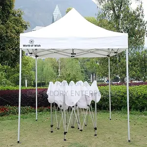 Foldable Canopy/Gazebo 10ft by 10ft (White Pole)