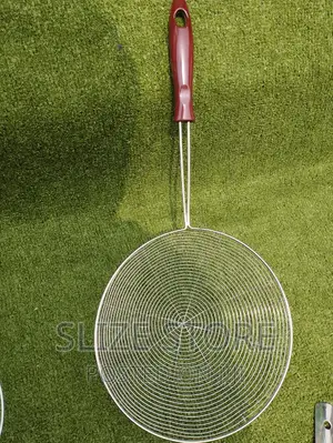 Stainless Steel Strainer With Brown Plastic Handle
