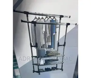 2layer Double Pole Iron Clothe/Shoe Rack