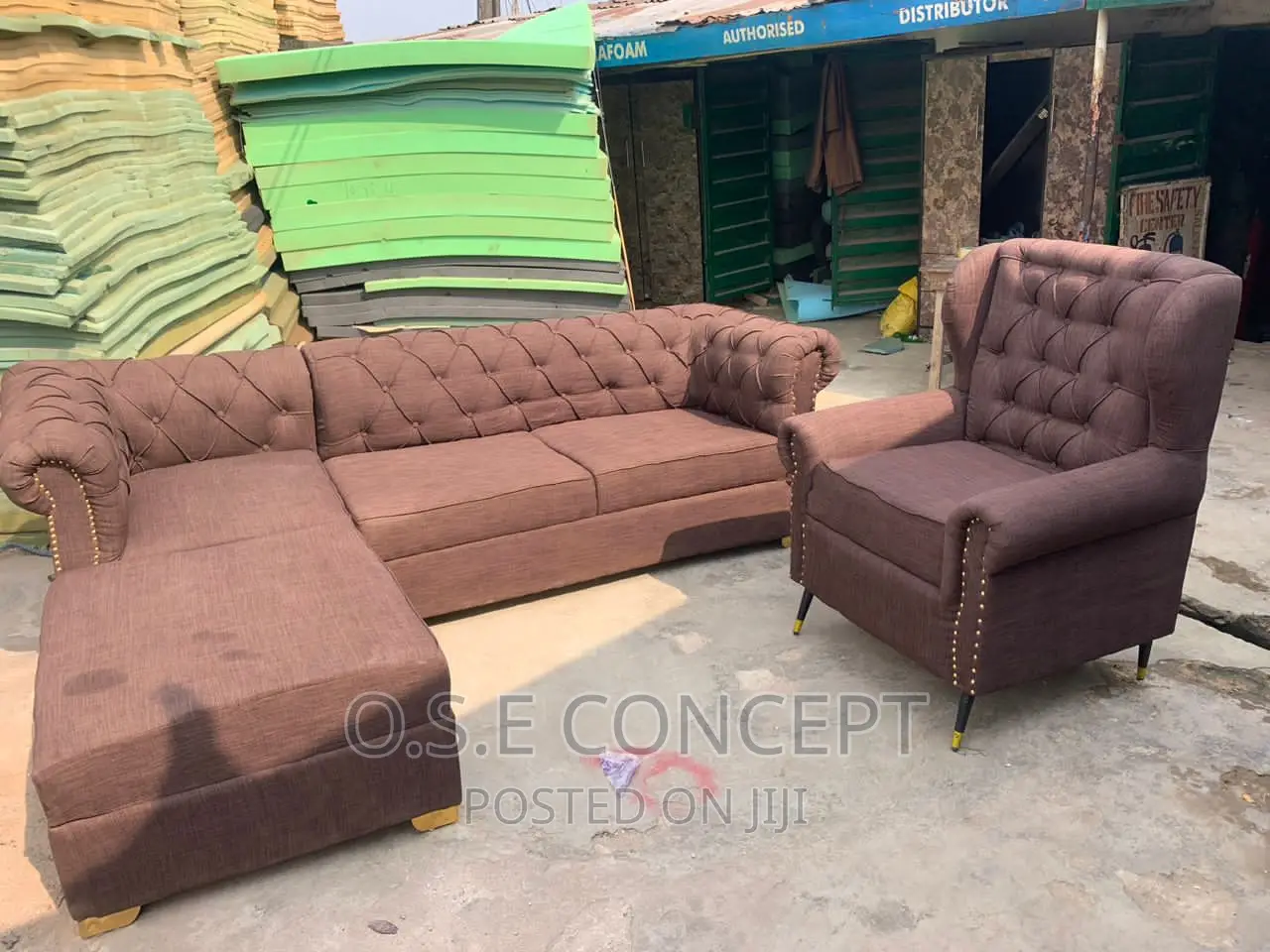 Quality Brown Lshape Sofa