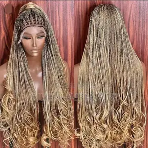 Knotless French Curls Braided Wigs