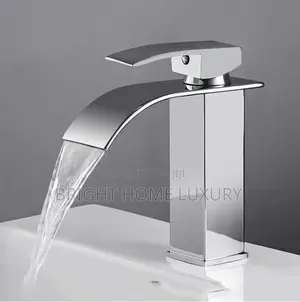 Chrome Sliver Short Waterfall Spout Basin Mixer Tap