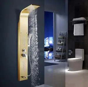Gold Stainless Steel Bathroom Shower Panel