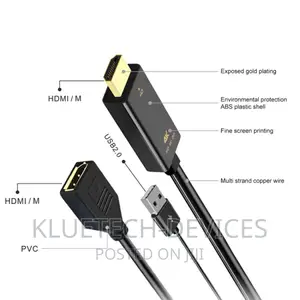 HDMI to Display Port/Usb Female Cable