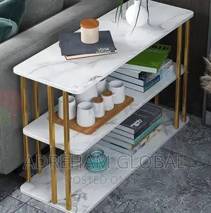 Living Room Side Table Size: 60cm X 24cm X 63cm, Faux Marble