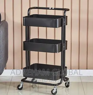 Multifunctional Mobile Cart/Rack,Material:Metal,Black Ash.